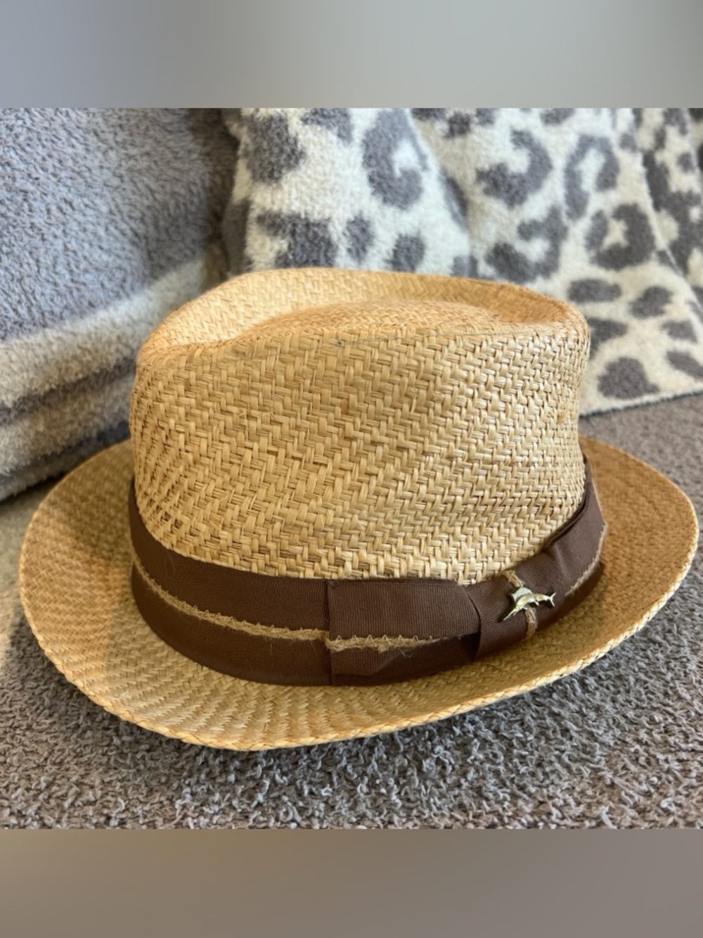 Tommy Bahama Classic Straw Hat Raffia Men’s EUC Marlin Golf Beach Vintage Charm